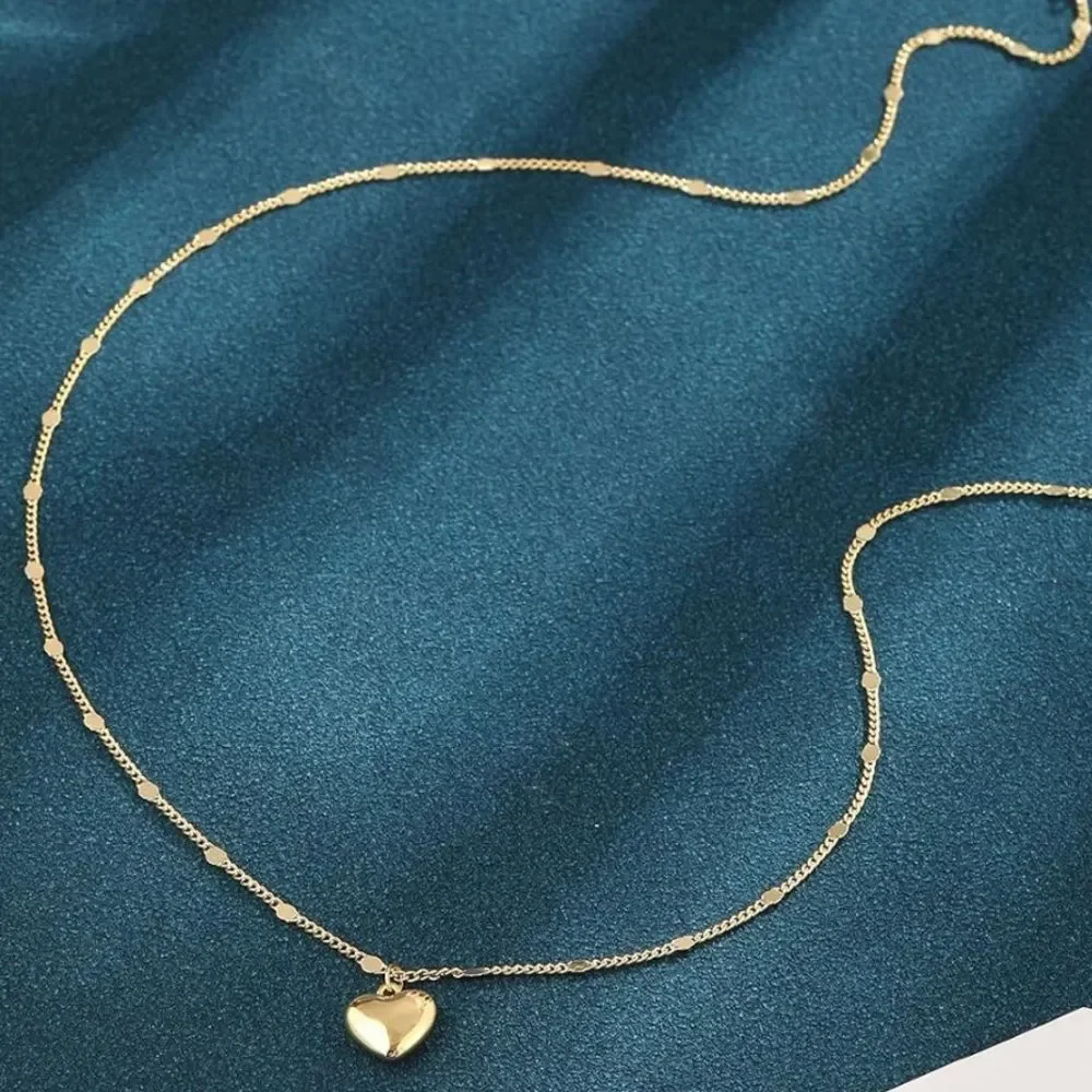 NEW 14K Gold Plated Gold Heart Pendant Necklace